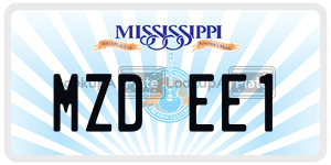 MZDEE1  license plate in MS