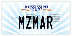 MZMAR  license plate in MS