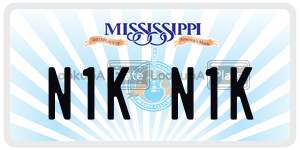 N1KN1K license plate in Mississippi