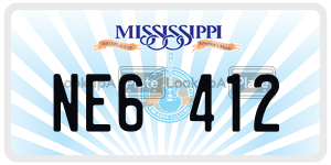 NE6412 license plate in Mississippi