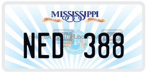NED388  license plate in MS