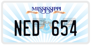 NED654  license plate in MS