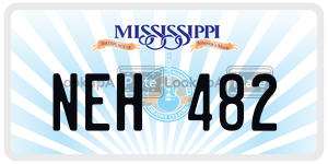 NEH482  license plate in MS