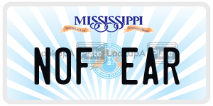 NOFEAR  license plate in MS