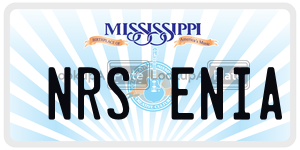 NRSENIA  license plate in MS