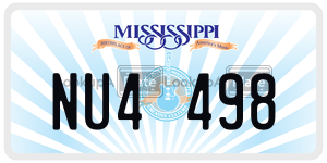 NU4498  license plate in MS