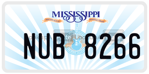NUB8266  license plate in MS