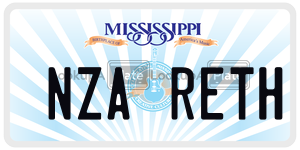 NZARETH license plate in Mississippi