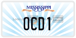 OCD1  license plate in MS
