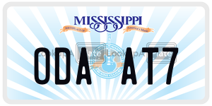 ODAAT7  license plate in MS