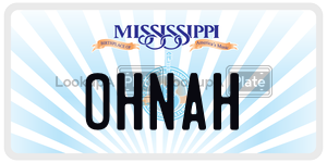 OHNAH  license plate in MS