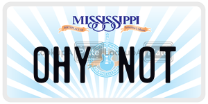 OHYNOT  license plate in MS