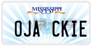 OJACKIE  license plate in MS