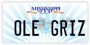 OLEGRIZ  license plate in MS