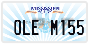 OLEM155  license plate in MS