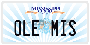 OLEMIS  license plate in MS