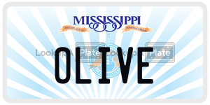OLIVE  license plate in MS