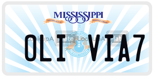OLIVIA7  license plate in MS