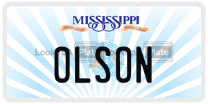 OLSON  license plate in MS