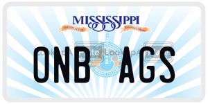 ONBAGS  license plate in MS