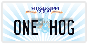 ONEHOG  license plate in MS