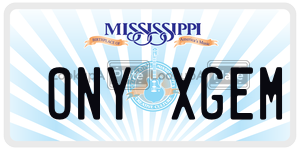 ONYXGEM  license plate in MS