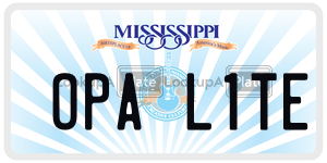 OPAL1TE  license plate in MS