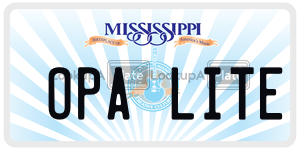 OPALITE  license plate in MS