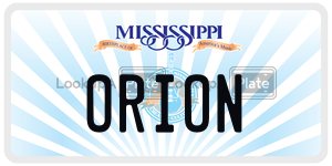ORION  license plate in MS