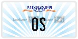 OS  license plate in MS