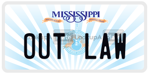 OUTLAW  license plate in MS