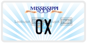 OX  license plate in MS