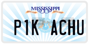 P1KACHU  license plate in MS
