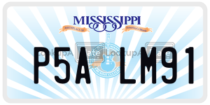 P5ALM91 license plate in Mississippi