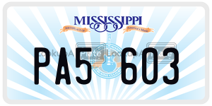 PA5603  license plate in MS