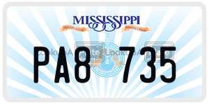 PA8735  license plate in MS