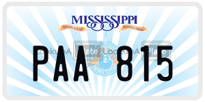 PAA815  license plate in MS