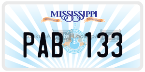 PAB133  license plate in MS