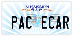 PACECAR  license plate in MS