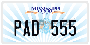 PAD555  license plate in MS