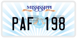 PAF198  license plate in MS