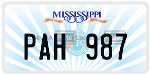 PAH987  license plate in MS