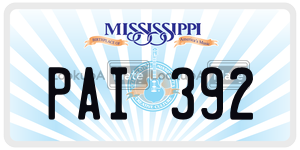 PAI392  license plate in MS