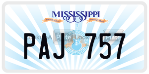 PAJ757  license plate in MS