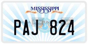 PAJ824  license plate in MS