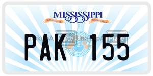 PAK155  license plate in MS