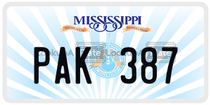 PAK387  license plate in MS
