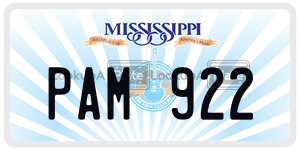 PAM922  license plate in MS