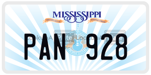 PAN928  license plate in MS
