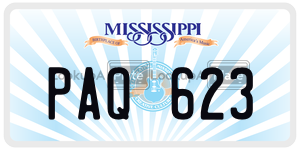 PAQ623 license plate in Mississippi